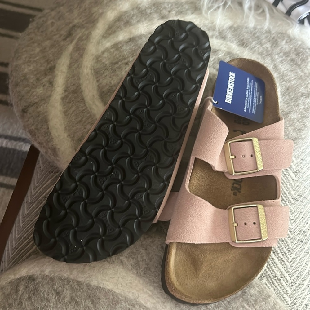 Birkenstock Arizona Suede Pink brushed gold 40 / Medium width. - brand new 40 -N